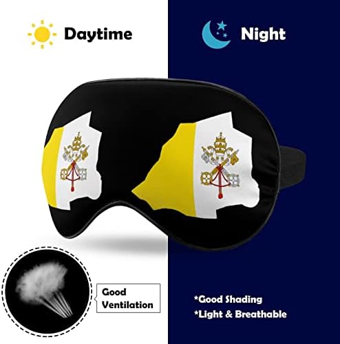 Ватикан знаме мапа печати маска за очи за очи за спиење маска за спиење со прилагодлива лента за работа за смена за спиење