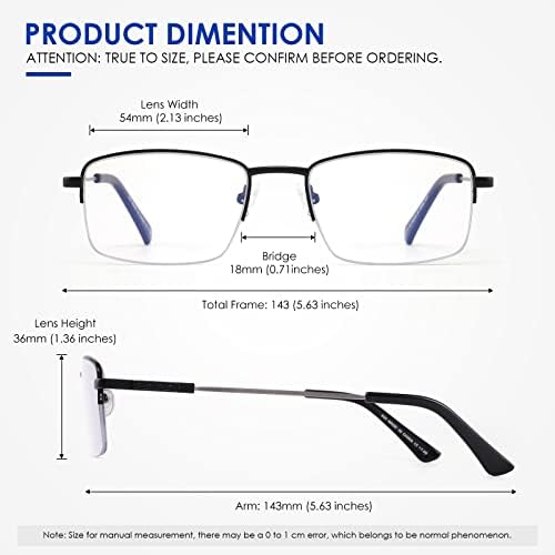 Feivsn Прогресивно мултифокус очила за читање сина светлина блокирање, мултифокални читатели за мажи жени трифокални лесни очила за половина