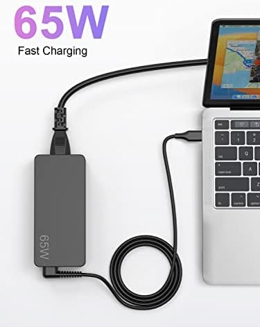 USB C Лаптоп Полнач 65w 45w одговара за Lenovo ThinkPad/Chromebook/Јога, HP Acer Asus Samsung Google Del Chromebook Ширина xps 13 Серија, Брзо