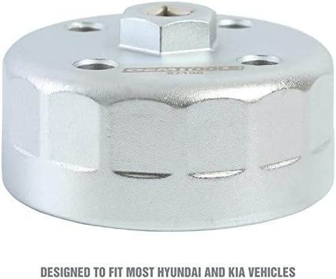 Oemtools 87136 88.8mm 15 Flute Filter Filter Cap Crown, Filter Puller за Hyundia и Kia возила, 3/8 инчен ретче, приклучок од 27 мм, или приклучок