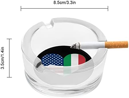 Loveубовта да биде италијанско-американски убаво во форма на дебело стакло пепелници класичен тркалезен држач за цигари канцеларија за десктоп