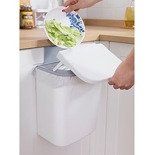 Zalord ѓубре може кујнски отпадоци конзерва за домаќинството тесен ѓубре конзерва со капаче хартија корпа за отпадоци за отпадоци, бела 7L/9L