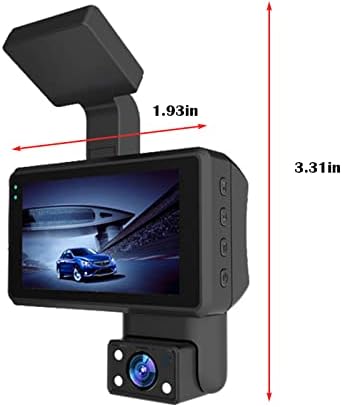 Dash Cam 1080p FHD DVR Автомобил Возење Рекордер 3.0 Инчен IPS Екран Контролна Табла Камера 170° Широк Агол, g-Сензор, Монитор За