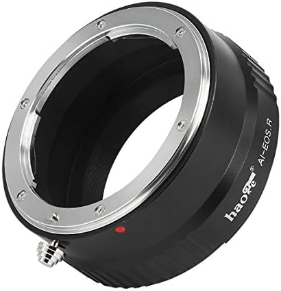 Адаптер за монтирање на леќи Haoge за Nikon Nikkor F/AI/AIS/D леќи на Canon RF Mount R5 R6 без огледало камера, како што е Canon