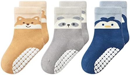 Беарбеј Мали Чорапи со Држачи за 6 Месеци -5 Години Екипаж Бебешки Чорапи