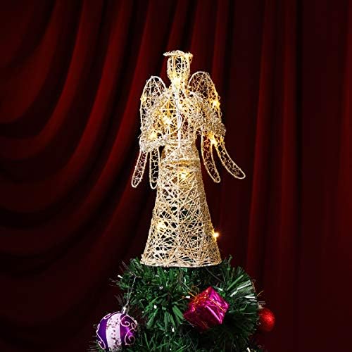 Топер На Дедо Мраз Божиќни Украси Божиќни Ангелски Дрвја Мода Златна Новогодишна Елка Топер На Батерии Шармантна Ангелска Елка Топер Божиќен Божиќен
