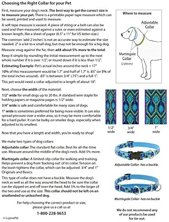 Средна Јака За Кучиња Од Лупин 1 Дизајнот На Широк Бранување Крик се прилагодува од 12на 20