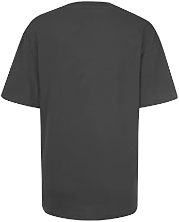 Смешни очила за зајаче печати Велигденска маица за жени лабави лесни лежерни празнични кошули со екипаж на кратки ракави за кратки ракави