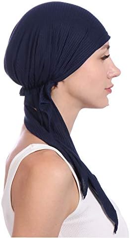 Коса за коса од бандана пред врзани шамии на главата жени, бенија, хемо капа, турбан хемо капа, шамии за глава од пред-врзана