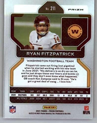 2021 Panini Prizm Prizm Red Ice 211 Ryan Fitzpatrick Washington Football Team NFL Football Trading Card