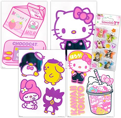 Здраво Санрио, ДЕЦАЛ за налепница Hello Kitty - Пакет со 11 избрани решенија за Hello Kitty за лаптопи, мобилни телефони, шишиња со вода и
