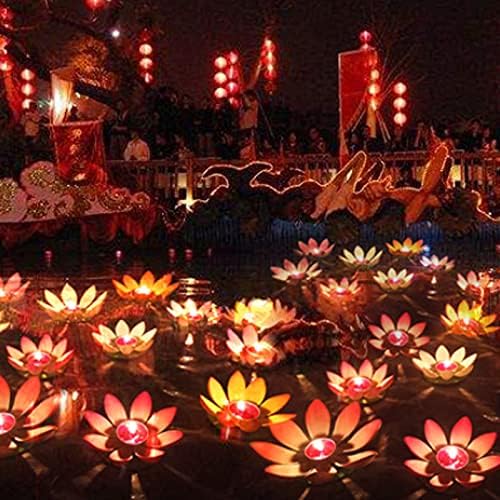 Д -Грои Безобразни свеќи и лажни свеќи, лебдечки градинарски езерце река свеќа која посакува лесна лотос цветна ламба декор за свадба,