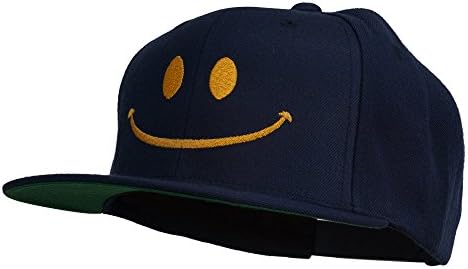 e4hats.com Голема насмевка лице извезено рамен капа за сметки