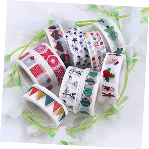 MagicLulu 10pcs Сноп -книги за украси DIY леплива хартиена лента DIY WASHI лента за ленти за маскирање лента за маскирање лента за украсување