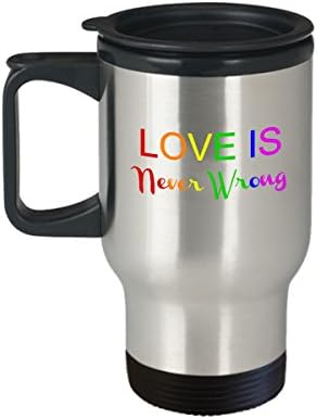 Виножито Гордост Љубовта никогаш не е погрешна кафе кригла патување кригла лгбт кафе чаша ЛГБТКИА Лезбејка Геј Знаме Виножито Гордост кригла