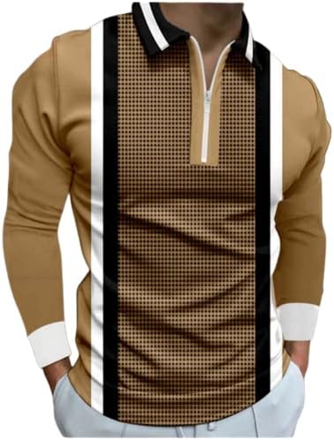 Машки пообилни ленти со ленти од машка лента - моден блок во боја на вратот со долг ракав бизнис тенок вклопат врвови