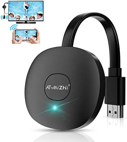 AT -Mizhi 4K/5G безжичен HDMI дисплеј Dongle Adapter - Адаптер за безжичен приказ Видео/Аудио од iPhone/iPad/Mac/Android/Window Laptop