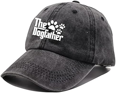 Капата со шепа на кучиња, капи на тато на кучиња, Денот на таткото, прилагодливо измиено бејзбол капа за мажи за мажи