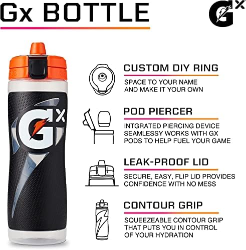 Систем за хидратација на Gatorade GX, шишиња со стискање на GX, мермер црна и GX систем за хидратација, шишиња со стискање на