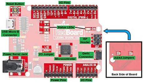 Sparkfun Redboard Qwiic Atmega328p Компатибилен со Arduino Board w/ QWIIC конектор и CH340C сериски-USB конвертор IC Breadboard R3 MicroController