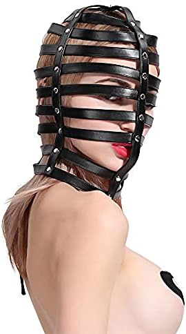 Онјундон кожен маска за мечување шарена кожна мрежа за дишење маска за перформанси на главата за Ноќта на вештерките
