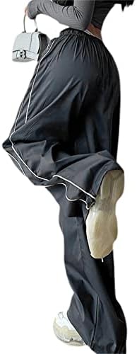 Leyените Leyajedol y2k панталони панталони со низок половината, широки панталони од карго, лабави широки патеки за нозе, џогер улична