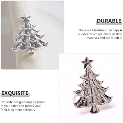 Toyandona Gold Decor 6pcs Божиќни прстени за салфетка, Божиќни салфетки прстени легури за елфки за салфетка за салфери за божиќни трпезарии