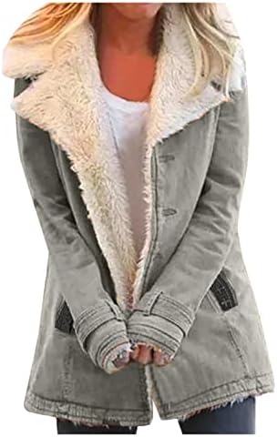 Nlomoct палта за жени фустани, женски зимски топол цврст долг ракав нејасен руно јакни плус големина наредена надворешна облека