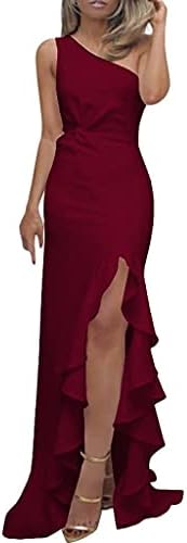 Womenените со коктел фустани без ракави без ракави, каросерија, сирена руф, разделена формална забава матурска максимална долга фустан