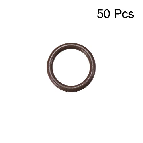 UXCELL Флуор гума О-прстени ОД 8мм ОД 6мм ID 1мм ширина, метричка заптивка за запечатување на метрички FKM, пакет од 50