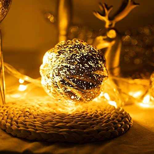 Екстра голема висечка распрскувачка топка од дрво чисти Божиќни топка украси 3,14 инчи, декоративна топка од жива со куки за украси на