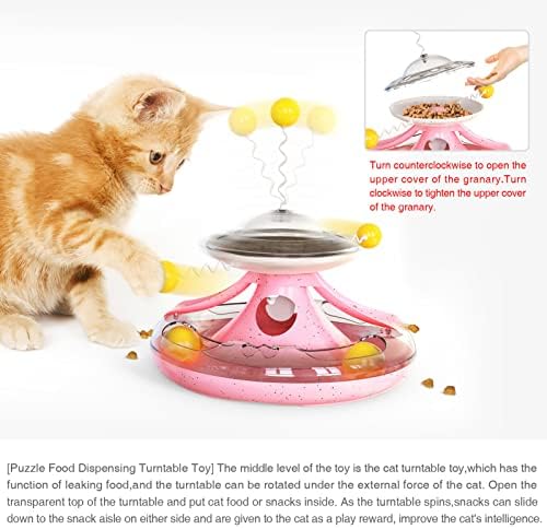 Дојди интерактивна мачка играчка за ролери за маче стабилно ротирачко ротирање на мачки за протекување храна со храна, духовитост топки патеки играчки загатки игр