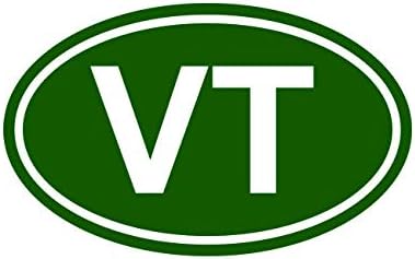Fagraphix зелена овална VT Вермонт налепница Декларална самостојна лепила Вермонт Овал ВТ Еуро овал 4,00 “