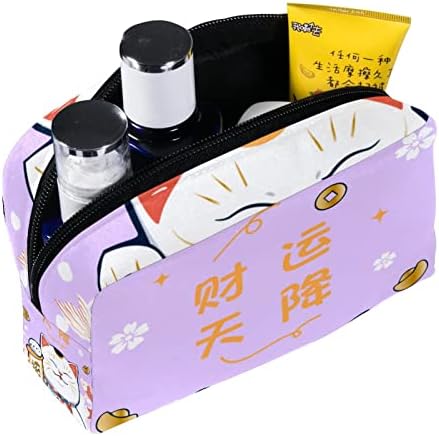 Tboobt Шминка Торба Патент Торбичка Патување Козметички Организатор За Жени И Девојки, мачка животно цртан филм