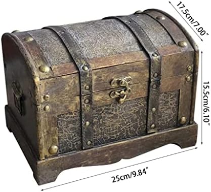 Wjccy Ретро дрвена кутија Десктоп украс богатство на градите скапоцен камен класична дрвена кутија