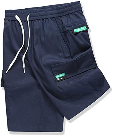 Карго шорцеви за мажи, машка еластична еластична половината на половината шорцеви за опуштено вклопување на отворено мулти -џебни работа