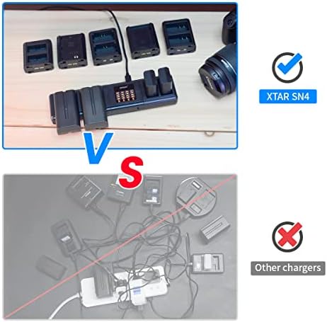 XTAR SN4 11-во-1 полнач за батерии со повеќе камера за батерии LP-E8 （Нема вклучена батерија）