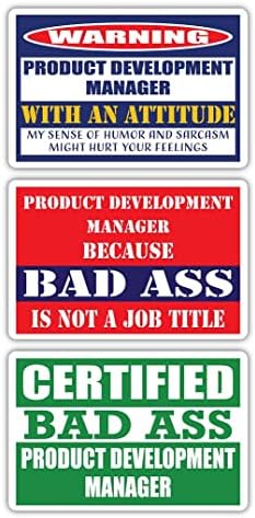 Сертифициран менаџер за развој на производи за лош задник со налепници за став | Смешна окупација Идеја за подарок за кариера во работата | 3м