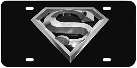 Електроплат Супермен Сребрена 3д Црна Регистарска Табличка