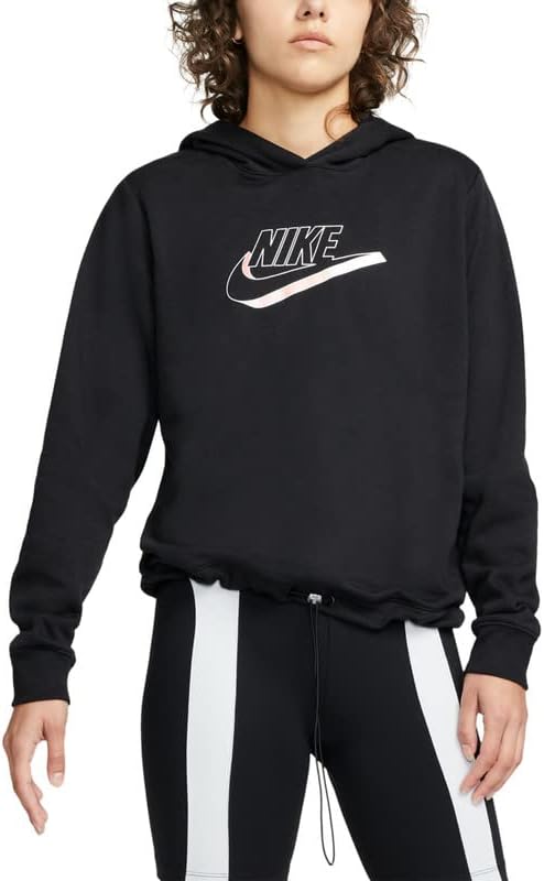 Nikeенски женски плус големина на спортска облека со димензии, пулвер со качулка