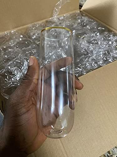 30 Спакувајте Пластични Флејти За Шампањ За Еднократна Употреба 9 Мл Златен Раб Проѕирни Пластични Чаши За Тостирање Отпорни На Кршење Рециклирани
