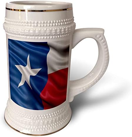 3drose Тексас државно знаме-Штајн Кригла, 18oz, 22oz, Бело