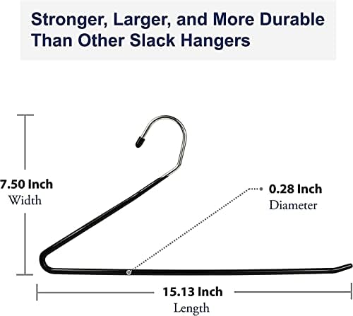 RFXCOM 10 пакувања Slack Pant Hangers Панталони Jeanан закачалки, тешки, панталони со отворено со отворено, лесен слајд, организатори