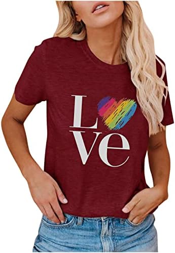 Дневна врвна девојка лето есен 2023 година облека мода краток ракав срце графички врвен маица за жени Па Па Па