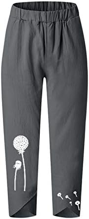 Miashui женски обични панталони со џебови лабави се вклопуваат жени дама еластична обична плус големина панталони за жени