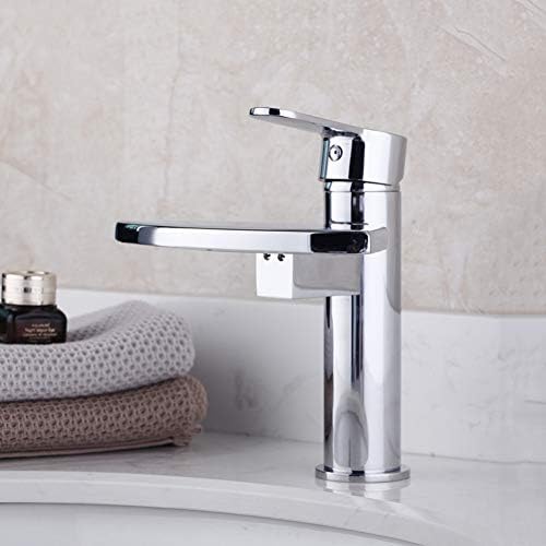 Бања мијалник за мијалник на бањата со една рачка за водопад, бања бања, топла и ладна вода миксер месинг хром