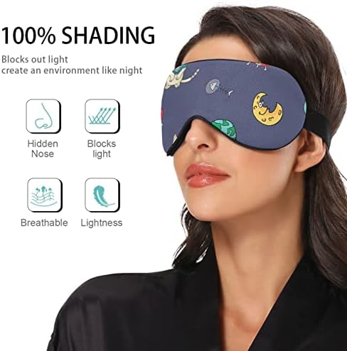 Unisex Sleep Eye Eye Mask Надворешно-Просторот-Кит-мачка-оф-ноќ за спиење маска за удобно око за очи за спиење на очите