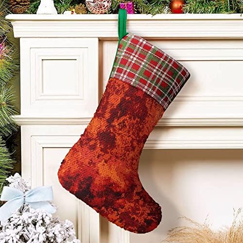 Апстрактни огнени пламени црвени камо -секвенци Божиќни чорапи Божиќни украси на дрво