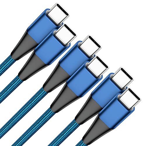 FastDOT USB C до USB C кабел, [6,6ft+6,6ft+6,6ft] 3 пакувања, 100W C до C кабел, кабел за полнење на полнач за полнење на типот C,