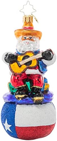 Кристофер Радко рачно изработено европско стакло Божиќно украсен украс, гордост на Тексас Дедо Мраз